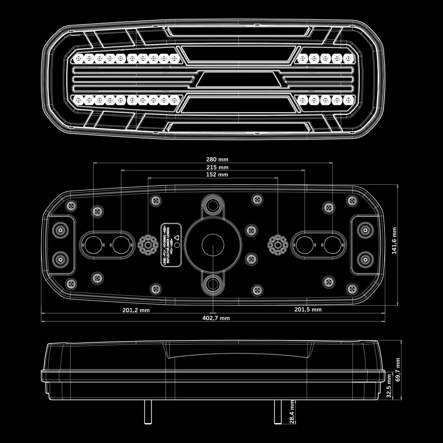 Freedom Dark 5 Function Tail Light for Trucks - Image 11