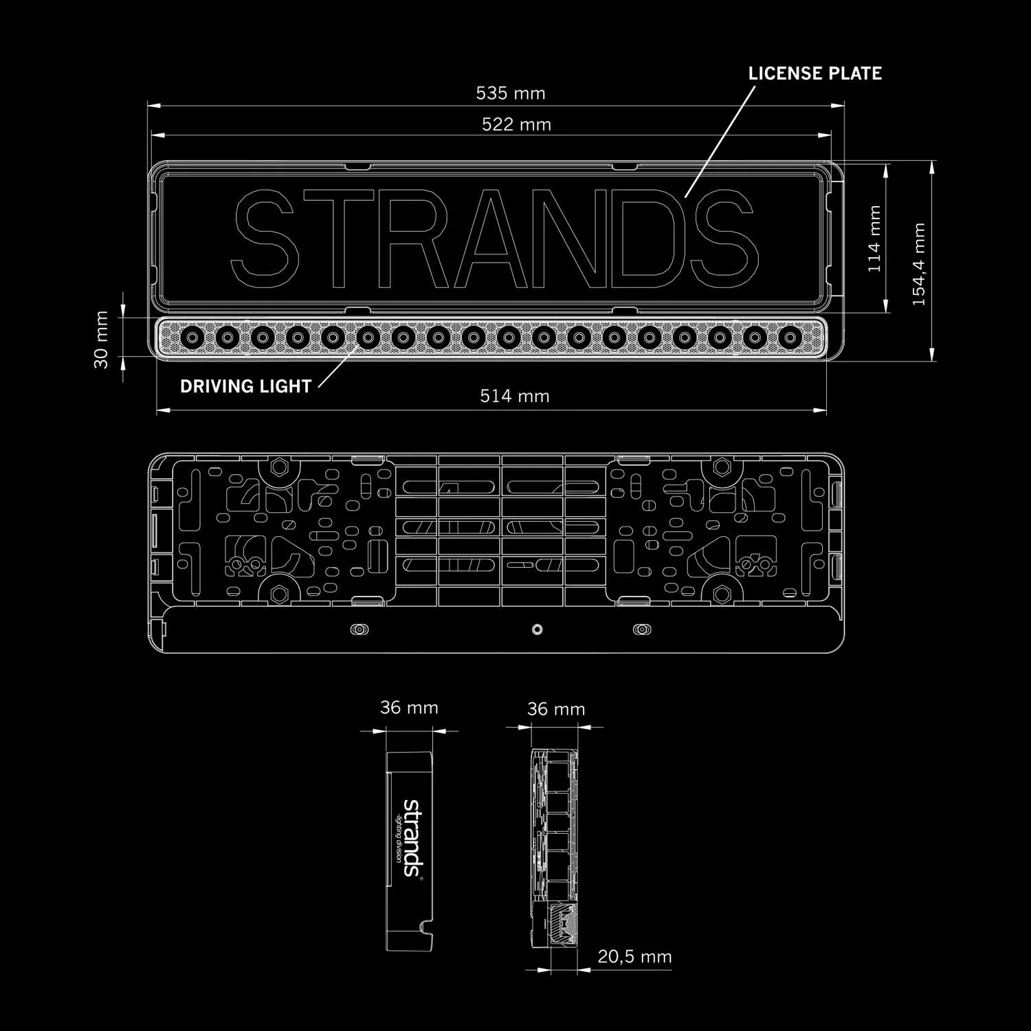 Nuuk E-line Black Euro License Plate LED Bar - Image 10
